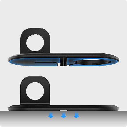 Подставка 2-в-1 для зарядки MagSafe и зарядного Apple Watch Spigen MagFit Duo черная