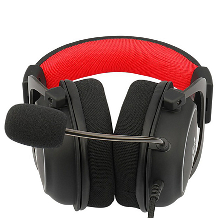 Наушники Redragon Zeus X полноразмерные с микрофоном и RGB подсветкой игровые черно-красные