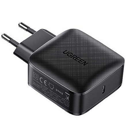 Зарядное устройство сетевое Type-C 65W Ugreen CD217 GaN (быстрая зарядка QC 3.0, PD) черное