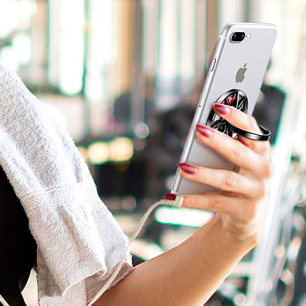 Держатель для телефона на палец Baseus Wheel B1S черно-серебристый