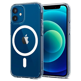 Чехол для iPhone 12 Mini гибридный Spigen Ultra Hybrid MagSafe прозрачный