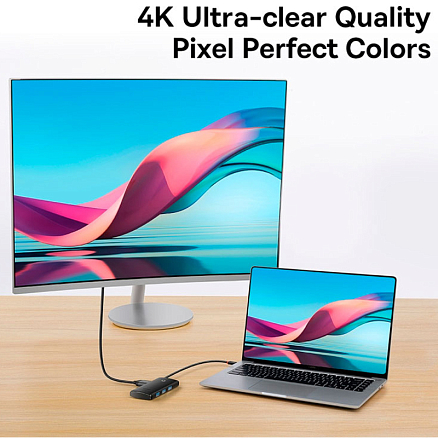 Хаб (разветвитель) Type-C - HDMI, 3 х USB 3.0, Type-C PD Baseus Lite Series черный
