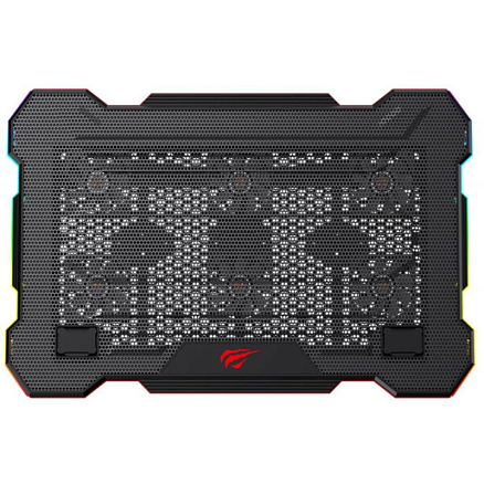 Подставка для ноутбука до 17 дюймов охлаждающая с RGB подсветкой Havit F2071 черная
