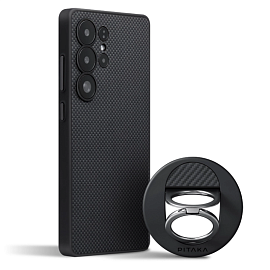 Чехол для Samsung Galaxy S25 Ultra гибридный программируемый Pitaka PIN Button черно-серый