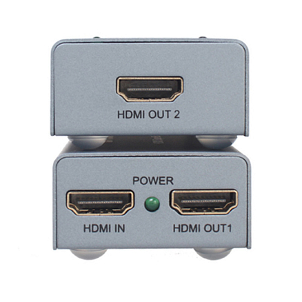Удлинитель HDMI (HDMI Extender+ Splitter (разветвитель) на 2 порта) до 35 метров по витой паре Dtech DT-7009B с питанием