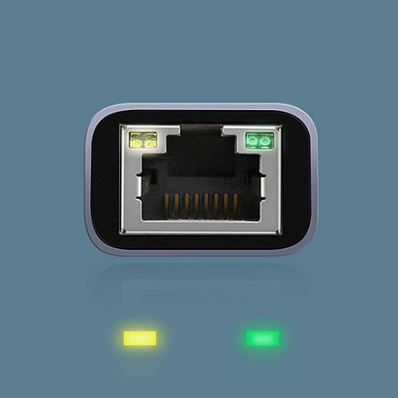 Переходник Type-C - Gigabit Ethernet длина 10 см Ugreen CM199 серый