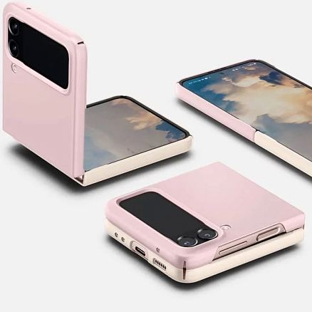 Чехол для Samsung Galaxy Z Flip 4 пластиковый ультратонкий Spigen Air Skin розовый