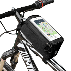 Велосумка на раму с держателем для телефона до 5.5 дюйма Wozinsky WBB6BK черная