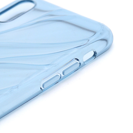 Чехол для iPhone X, XS гелевый ультратонкий Baseus Water прозрачный голубой