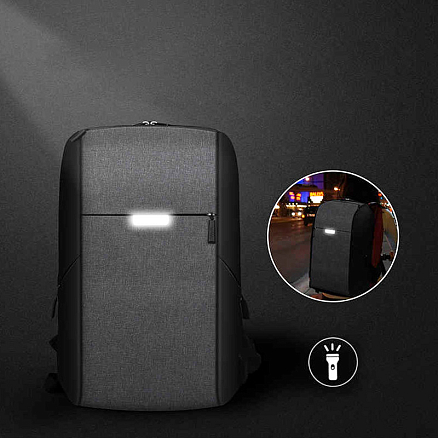 Рюкзак WiWU OnePack с отделением для ноутбука до 15,6 дюйма и USB портом серый