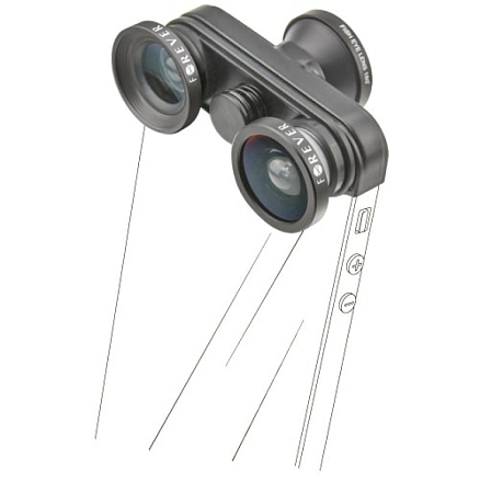 Объектив для iPhone 5, 5S, SE Forever SL-210 4-в-1: 2хFisheye, Wide-Angle, Macro черный