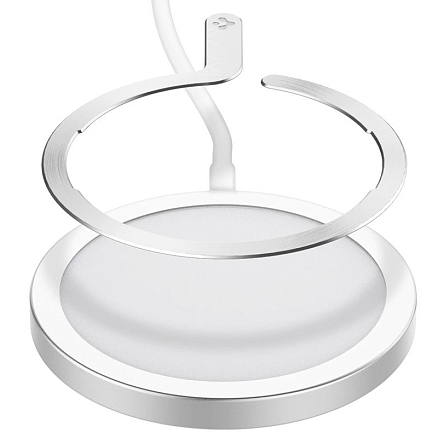Наклейка на телефон для магнитного держателя MagSafe Spigen OneTap серебристая
