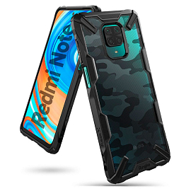 Чехол для Xiaomi Redmi Note 9 Pro, Note 9S, Note 9 Pro Max гибридный Ringke Fusion X Design Camo черный