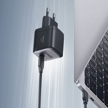 Зарядное устройство сетевое Type-C 45W Anker PowerPort Nano II GaN (быстрая зарядка PD) черное