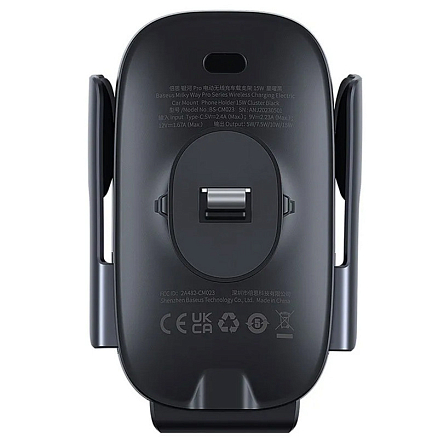 Держатель автомобильный в решетку обдува с беспроводной зарядкой (быстрая) и автоматическим зажимом Baseus Milky Way Pro BS-CM023 черный