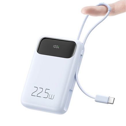 Внешний аккумулятор McDodo MC-3244 с встроенным кабелем Type-C 10000мАч (USB, Type-C, Lightning, 22.5 Вт) голубой
