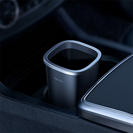 Мусорка автомобильная в подстаканник со сменными пакетами Baseus Dust-free черная