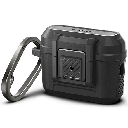 Чехол для наушников AirPods Pro, Pro 2 гибридный Spigen Lock Fit матовый черный