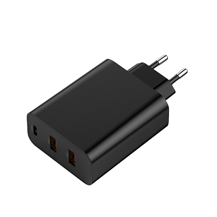 Зарядное устройство сетевое с двумя USB 45W и Type-C 60W 5А Baseus PPS (быстрая зарядка PD 3.0, QC 3.0) черное
