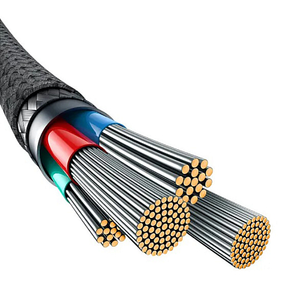 Кабель USB - Lightning для зарядки iPhone 2 м 2.4А плетеный Baseus Unbreakable черный