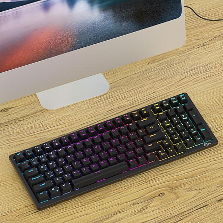 Клавиатура беспроводная Bluetooth Royal Kludge RK98 RK Red механическая с подсветкой игровая черная