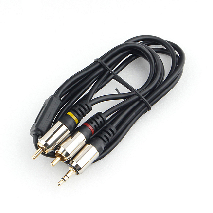 Кабель 3,5 мм - 2RCA (стандартный аудио - тюльпаны) длина 2 м Cablexpert CCAB-02 черный