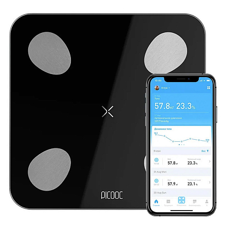 Умные весы Picooc Mini Lite (Bluetooth) размер 26x26 черные