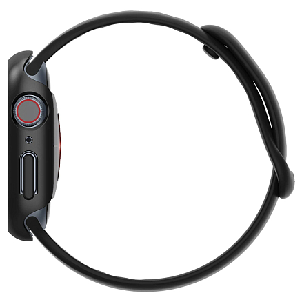 Чехол для Apple Watch 45 мм пластиковый тонкий Spigen Thin Fit черный