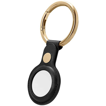 Чехол для AirTag кожаный Spigen Cyrill Basic черный