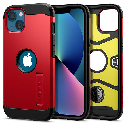 Чехол для iPhone 13 mini гибридный для экстремальной защиты Spigen SGP Tough Armor красный