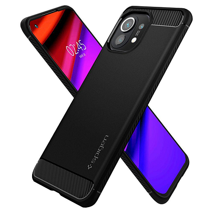 Чехол для Xiaomi Mi 11 гелевый Spigen Rugged Armor черный