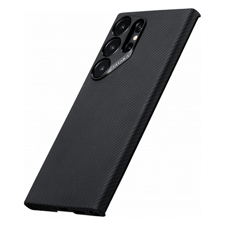 Чехол для Samsung Galaxy S24 Ultra кевларовый тонкий Pitaka MagEZ 4 черно-серый