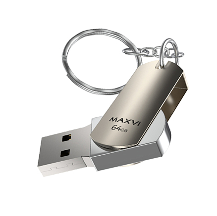 Флешка Maxvi MR 64Gb USB 2.0 металл серебристая