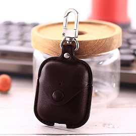 Чехол для наушников AirPods кожаный Nova Button коричневый
