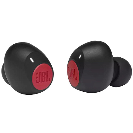 Наушники беспроводные Bluetooth JBL Tune 115 TWS вакуумные с микрофоном черно-красные