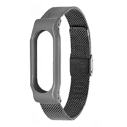 Сменный браслет для Xiaomi Mi Band 2 миланское плетение черный