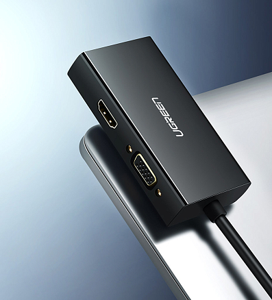 Переходник Mini DisplayPort - HDMI, VGA, DVI-I длина 14,5 см Ugreen MD114 черный