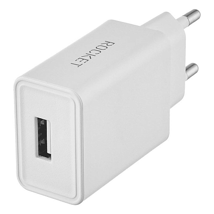 Зарядное устройство сетевое c USB входом 10.5W Rocket Base белое
