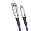 Кабель USB - MicroUSB для зарядки 2 м 4А плетеный Baseus Waterdrop (быстрая зарядка) фиолетовый