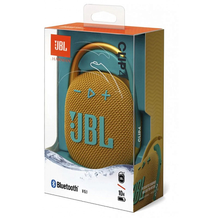 Портативная колонка JBL Clip 4 с защитой от воды желтая