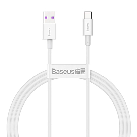 Кабель Type-C - USB 2.0 для зарядки 1 м 6А 66W Baseus Superior CATYS-A02 (быстрая зарядка) белый