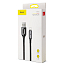 Кабель USB - Lightning для зарядки iPhone 1 м 2.4А плетеный Baseus X-Type черный