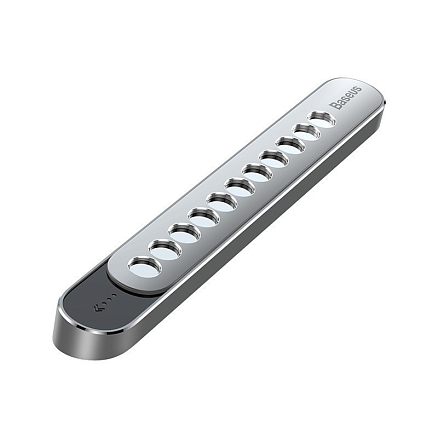Автовизитка на липучке Baseus Sliding Cover серебристая