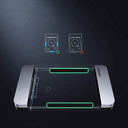Корпус для внешнего жесткого диска Type-C 3.1 Gen2 (6 Gbps) Ugreen CM300 серый