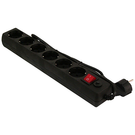 Сетевой фильтр на 6 розеток длина 1,8 м Гарнизон EHB-6 черный
