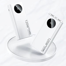 Внешний аккумулятор K30 с дисплеем 20000мАч (2 x USB, Type-C, microUSB, быстрая зарядка, 22.5Вт) белый