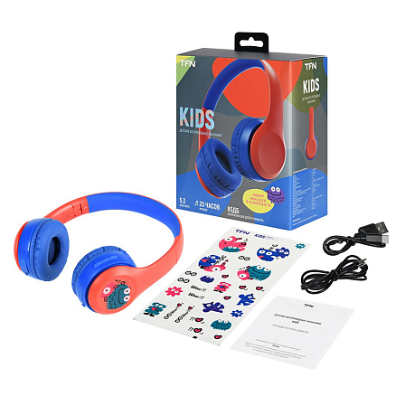 Наушники для детей беспроводные TFN Kids накладные складные сине-красные