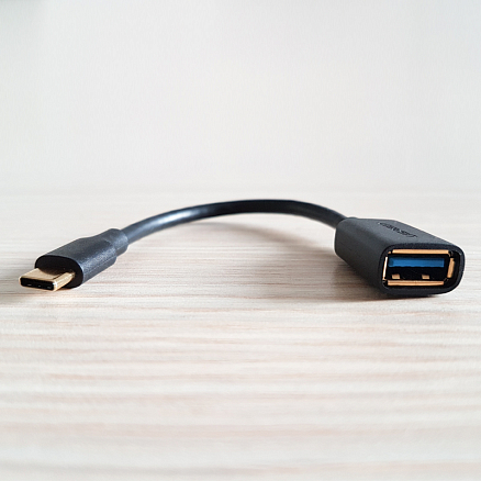 Переходник Type-C - USB 3.0 хост OTG длина 12 см Ugreen US154 черный