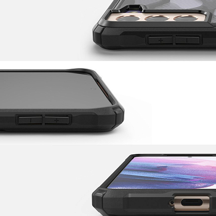 Чехол для Samsung Galaxy S21+ гибридный Ringke Fusion X Design Camo черный