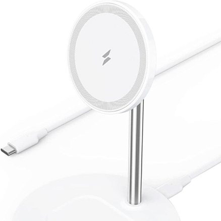Беспроводная зарядка для телефона 7.5W 3A Anker Stand Magnetic Pad (быстрая зарядка) белая